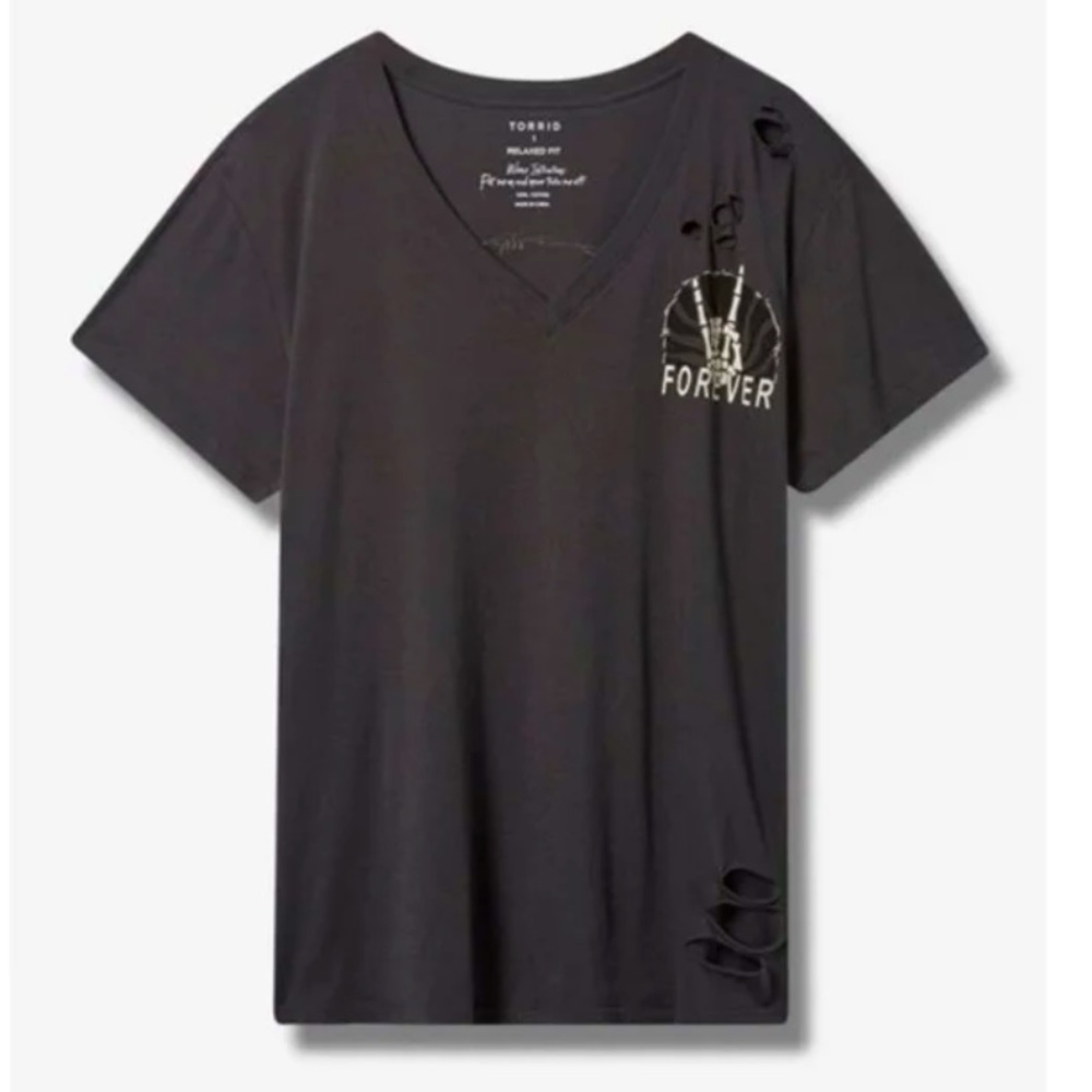 Torrid Rock On distressed tee